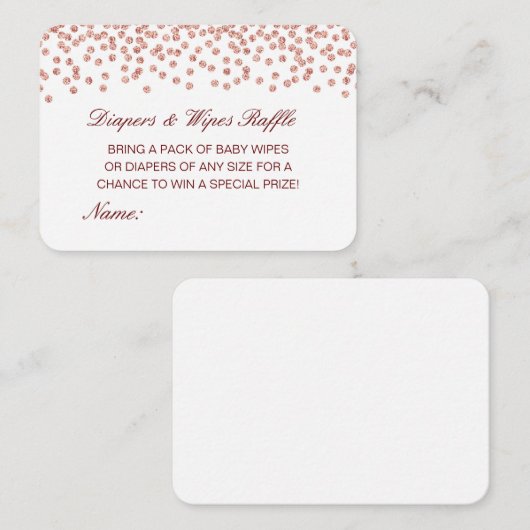 Editable Diapers Wipes Raffle Baby Shower Inserts Informatiekaartje (Voorkant / Achterkant)
