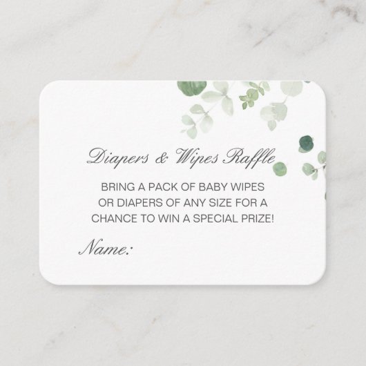 Editable Diapers Wipes Raffle Baby Shower Inserts Informatiekaartje (Voorkant)