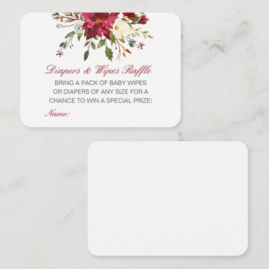 Editable Diapers Wipes Raffle Baby Shower Inserts Informatiekaartje (Voorkant / Achterkant)