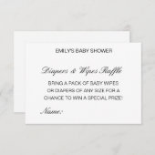 Editable Diapers Wipes Raffle Baby Shower Inserts Informatiekaartje (Voorkant / Achterkant)