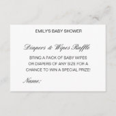Editable Diapers Wipes Raffle Baby Shower Inserts Informatiekaartje (Voorkant)