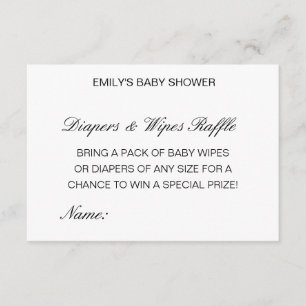 Editable Diapers Wipes Raffle Baby Shower Inserts Informatiekaartje
