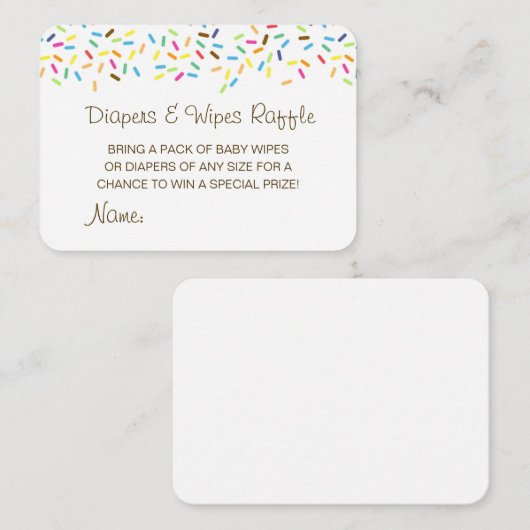 Editable Diapers Wipes Raffle Baby Shower Inserts Informatiekaartje (Voorkant / Achterkant)