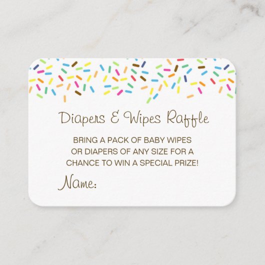 Editable Diapers Wipes Raffle Baby Shower Inserts Informatiekaartje (Voorkant)