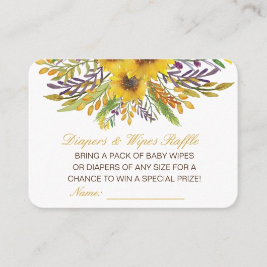 Editable Diapers Wipes Raffle Baby Shower Inserts Informatiekaartje (Voorkant)