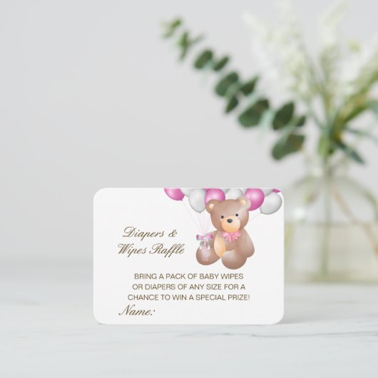 Editable Diapers Wipes Raffle Baby Shower Inserts Informatiekaartje (Staand voorkant)