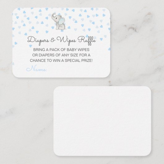 Editable Diapers Wipes Raffle Baby Shower Inserts Informatiekaartje (Voorkant / Achterkant)