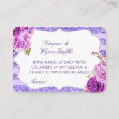 Editable Diapers Wipes Raffle Baby Shower Inserts Informatiekaartje (Voorkant)