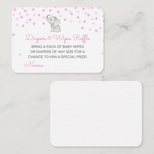 Editable Diapers Wipes Raffle Baby Shower Inserts Informatiekaartje (Voorkant / Achterkant)