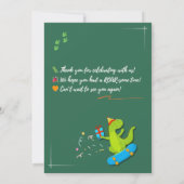 Editable Dinosaur Birthday Invitation Kaart (Achterkant)
