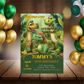 Editable Dinosaur Birthday Invitation Template Kaart