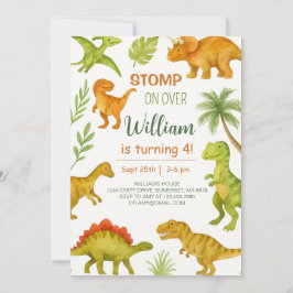 Editable Dinosaur Birthday Party Kaart