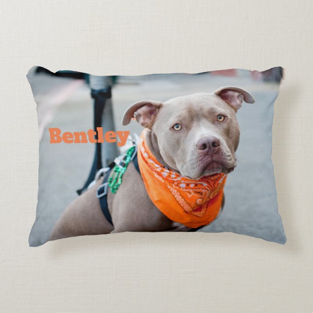 Editable Dog met Bandana Decoratief Kussen (Voorkant)