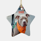Editable Dog met Bandana Keramisch Ornament (Rechts)
