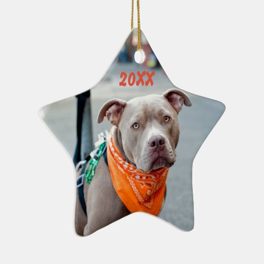 Editable Dog met Bandana Keramisch Ornament (Rechts)