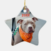 Editable Dog met Bandana Keramisch Ornament (Voorkant)