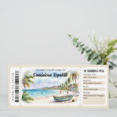 Editable Dominican Republic Trip Boarding Pass Kaart (Staand voorkant)