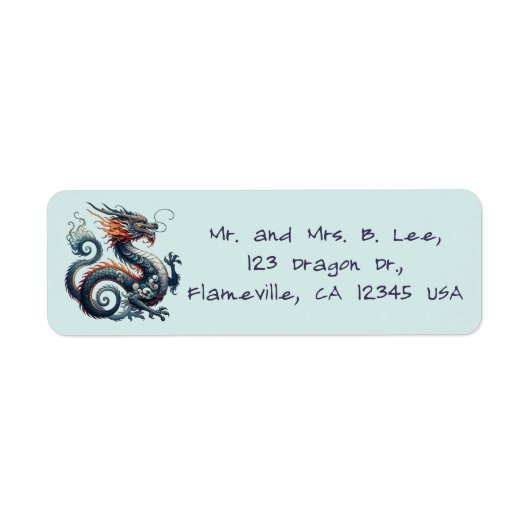Editable Dragon Return Address Etiket (Voorkant)