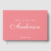 Editable Dual Color Elegant Wedding Script Gastenboek (Voorkant)