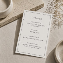 Editable Dunne Rand Minimaal Huwelijksdetails Kaar