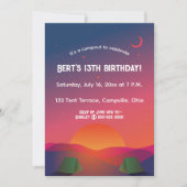 Editable Dusk Nightfall Outdoor Camping Birthday Kaart (Voorkant)