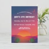 Editable Dusk Nightfall Outdoor Camping Birthday Kaart (Staand voorkant)