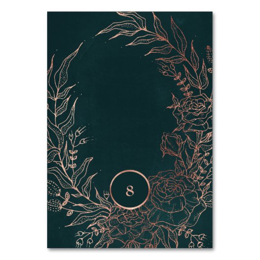 Editable Dusty Roos Gold Emerald Custom Wreate Kaart (Achterkant)