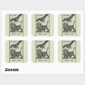 Editable  Eagle and Lion Bookplate Vierkante Sticker (Vel)