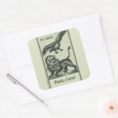 Editable  Eagle and Lion Bookplate Vierkante Sticker (Envelop)
