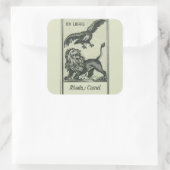 Editable  Eagle and Lion Bookplate Vierkante Sticker (Tas)