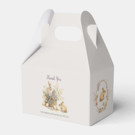 Editable Easter Bunny Favor Box Bedankdoosjes (Achterkant)