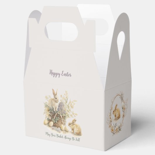 Editable Easter Bunny Favor Box Bedankdoosjes (Geopend)