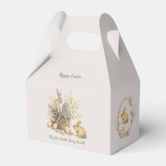 Editable Easter Bunny Favor Box Bedankdoosjes (Voorkant Zijde)