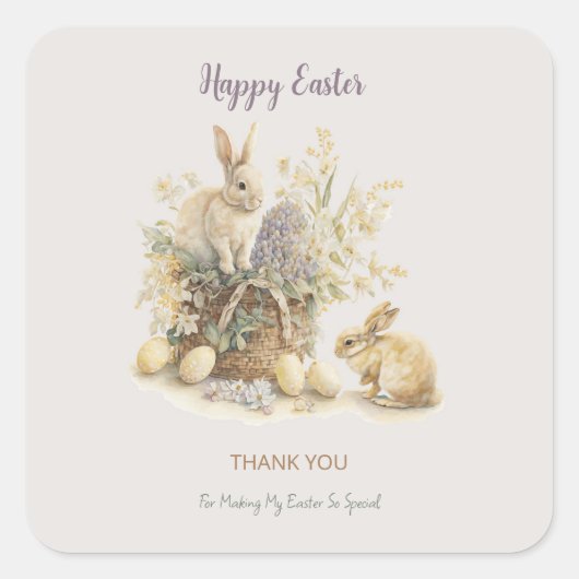 Editable Easter Bunny Sticker (Voorkant)