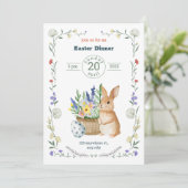 Editable Easter Potluck Invitation Kaart (Staand voorkant)