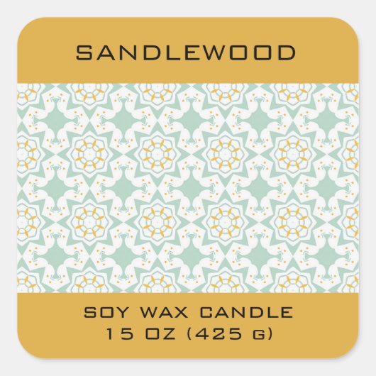 Editable Eastern Design Sandalwood Product Vierkante Sticker (Voorkant)