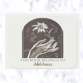 Editable Edelweiss Bookplate Vierkante Sticker