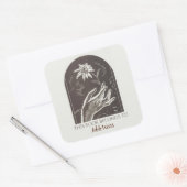 Editable  Edelweiss Bookplate Vierkante Sticker (Envelop)