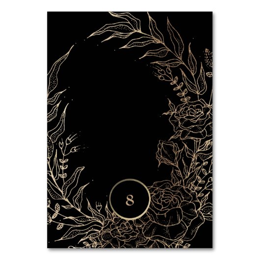 Editable Elegant Black Gold Custom Wreated Wedding Kaart (Achterkant)