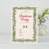 Editable Elegant Christmas Party Invitation Feestdagenkaart (Staand voorkant)