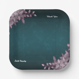 Editable Elegant Floral Paper Plates Papieren Bordje