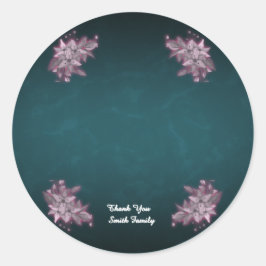 Editable Elegant Floral Paper Plates Ronde Sticker