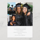 Editable Elegant Text Photo University Afstuderen Aankondiging (Achterkant)