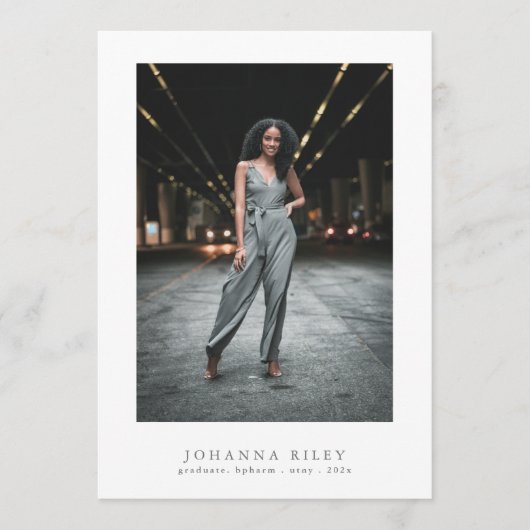 Editable Elegant Text Photo University Afstuderen Aankondiging (Voorkant)