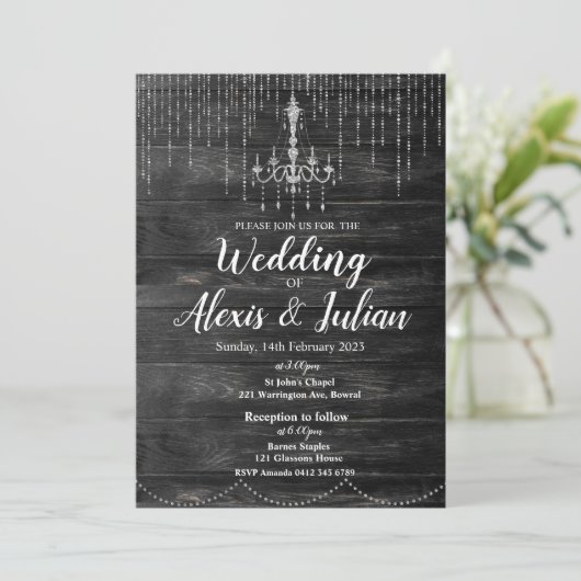Editable Elegant Wedding Invitation - Rustic Kaart (Staand voorkant)
