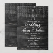 Editable Elegant Wedding Invitation - Rustic Kaart (Voorkant / Achterkant)