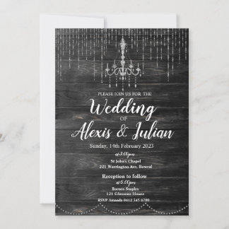 Editable Elegant Wedding Invitation - Rustic Kaart
