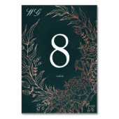 Editable Emerald Flower Wreath Copper Folie Weddin Kaart (Achterkant)