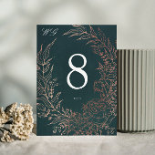 Editable Emerald Flower Wreath Copper Folie Weddin Kaart