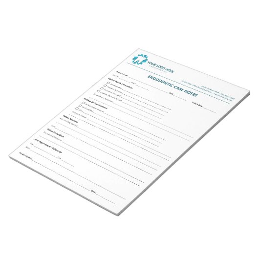 Editable Endodontic Treatment Progress Notepad Notitieblok (Schuin)